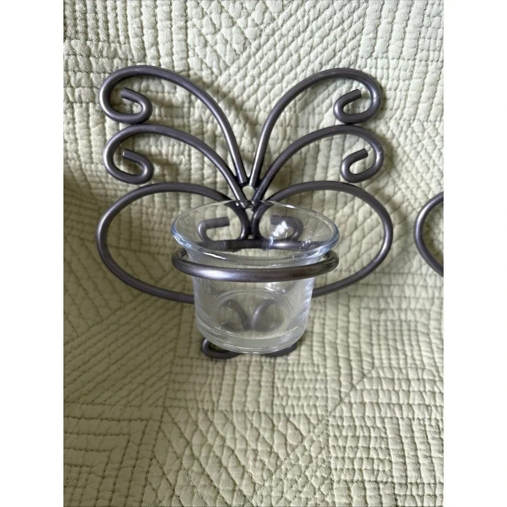 NEW - 2 Piece Tea Light Candle Holder Wall Sconces Silver